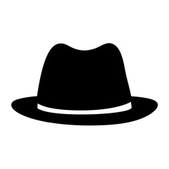trilby vector silhouette icon, black and white illustration of footwear.