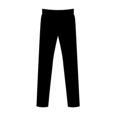 trousers vector silhouette icon, black and white illustration of clothing.