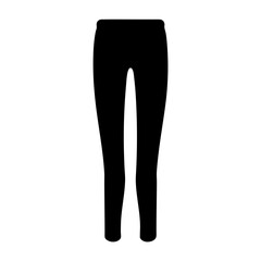 trousers vector silhouette icon, black and white illustration of clothing.