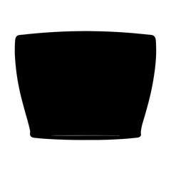 tube top vector silhouette icon, black and white illustration of clothing.
