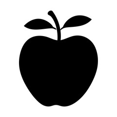 velvet apple vector silhouette icon, black and white illustration of fruits.