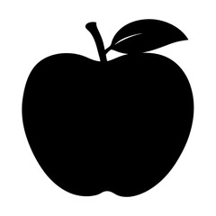 velvet apple vector silhouette icon, black and white illustration of fruits.