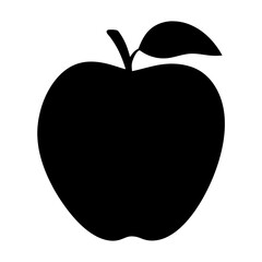 velvet apple vector silhouette icon, black and white illustration of fruits.