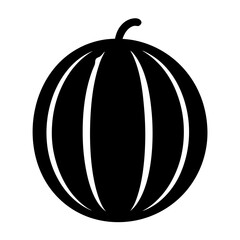 watermelon vector silhouette icon, black and white illustration of fruits.