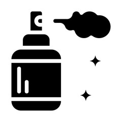 Spray can with light rays Solid Icon