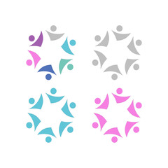Obraz premium PEOPLE CONNECTED UNION TEAM TEAMWORK SIGN SYMBOL LOGO 