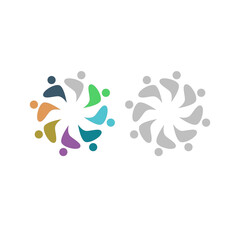 PEOPLE CONNECTED UNION TEAM TEAMWORK SIGN SYMBOL LOGO
