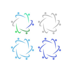 PEOPLE CONNECTED UNION TEAM TEAMWORK SIGN SYMBOL LOGO
