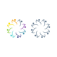 PEOPLE CONNECTED UNION TEAM TEAMWORK SIGN SYMBOL LOGO
