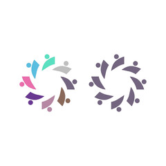 PEOPLE CONNECTED UNION TEAM TEAMWORK SIGN SYMBOL LOGO
