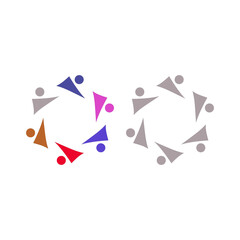 PEOPLE CONNECTED UNION TEAM TEAMWORK SIGN SYMBOL LOGO
