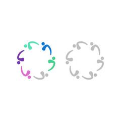 PEOPLE CONNECTED UNION TEAM TEAMWORK SIGN SYMBOL LOGO
