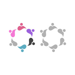 PEOPLE CONNECTED UNION TEAM TEAMWORK SIGN SYMBOL LOGO
