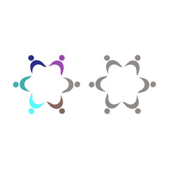 PEOPLE CONNECTED UNION TEAM TEAMWORK SIGN SYMBOL LOGO
