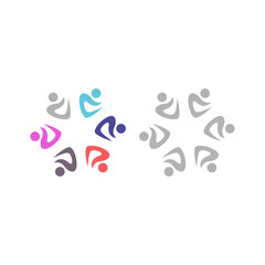 PEOPLE CONNECTED UNION TEAM TEAMWORK SIGN SYMBOL LOGO
