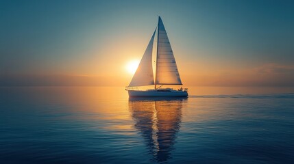Sunset Sailboat Voyage: A Serene Ocean Escape