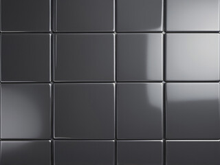 Dark Grey Glossy Square Metal Tiles
