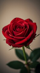 Fototapeta premium Crimson Rose: Elegance in Soft Light