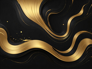Elegant Black and Gold Abstract Wave Background