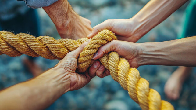  Team rope diverse strength connect partnership together teamwork unity communicate support. Strong diverse network rope team concept integrate braid color background cooperation empower power