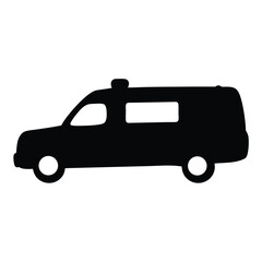 Obraz premium ambulance , black and white illustration of vehicles.