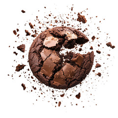 Chocolate Cookie with Broken Pieces - Delicious Crumbled Chocolate Biscuit