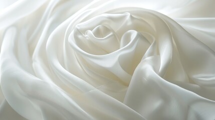 Obraz premium Soft White Satin Fabric Flowing in Gentle Curves and Waves