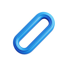Bright blue rubber link for various uses. PNG image, transparent background