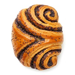 poppy seed danish isolated on white