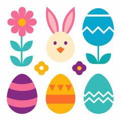 Easter egg icon set vector on white background.