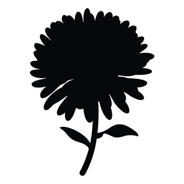 black flower silhouette on white background clip art preview