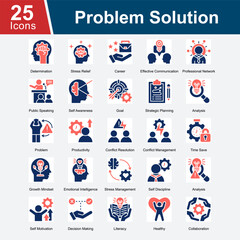 Fototapeta premium Problem Solution represents strategies and tools for overcoming challenges in the workplace, enhancing communication, managing stress, and fostering a growth mindset to improve personal and profession