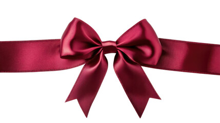 Fototapeta premium Elegant Burgundy Ribbon Bow Tied Around a Smooth Strip, Perfect