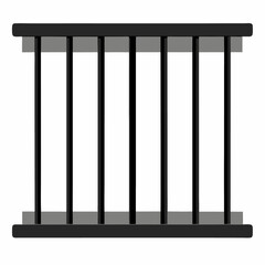 Realistic prison metal bars vector on white background.
