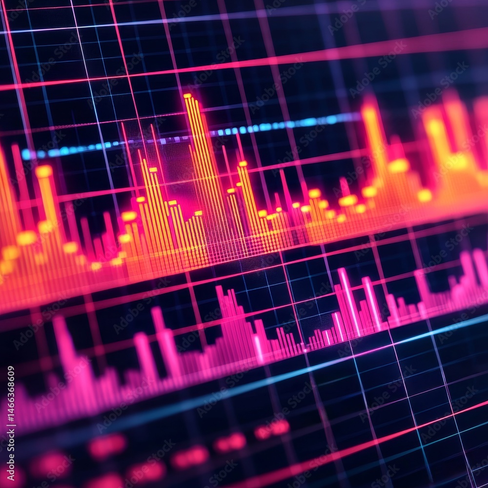Poster financial planning and budgeting with goal setting concept. vibrant data visualization with colorful