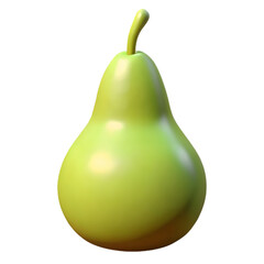 3D Render of a Green Pear. A Juicy and Refreshing Fruit