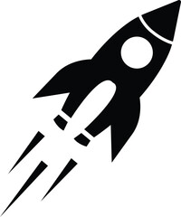 Space ship icon. rocket vector symbol isolated on transparent background. Rocketship logo astronaut, spaceship, technology, fast speed booster fly for flight. Element for app and web.