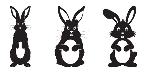 Set of Rabbit Silhouettes – Wild and Pet Bunny Vector Collection