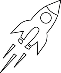 Space ship icon. rocket vector symbol isolated on transparent background. Rocketship logo astronaut, spaceship, technology, fast speed booster fly for flight. Element for app and web.