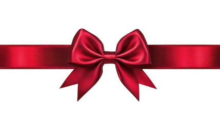 Elegant Red Ribbon Bow with Satin Texture Perfect for Wrapping P