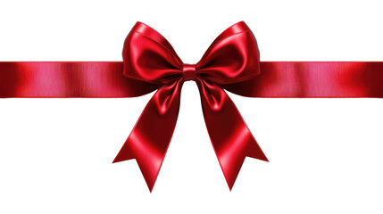 Elegant Red Satin Bow with Ribbon: A Symbol of Celebration and J
