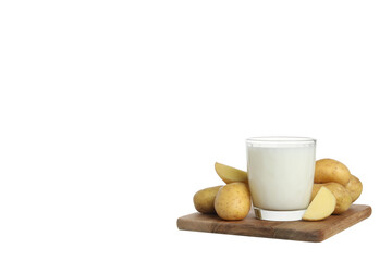 PNG, Potato milk, isolated on white background