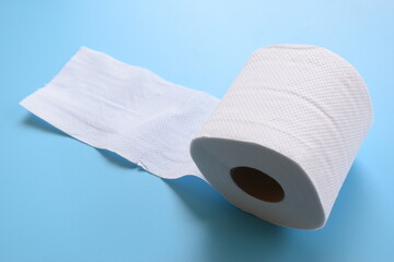 white paper tissue on blue background