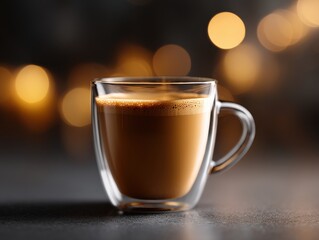 Fototapeta premium Elegant Cup of Coffee Captured in a Cinematic Style With Golden Hues and Professional Lighting for Commercial Use