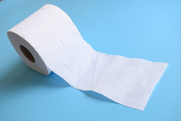 white paper tissue on blue background