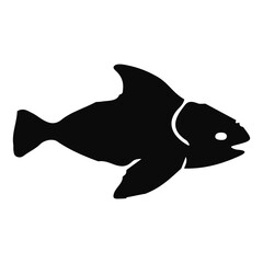 Fototapeta premium Vector Silhouette Collection of Marine Life: Various Fish, Dolphins, Sea Plants, and Bubbles, Black and White Illustration Set: Diverse Shapes of Fish, Dolphins, Algae, Air Bubbles in Vector Format