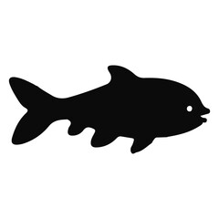 Vector Silhouette Collection of Marine Life: Various Fish, Dolphins, Sea Plants, and Bubbles, Black and White Illustration Set: Diverse Shapes of Fish, Dolphins, Algae, Air Bubbles in Vector Format