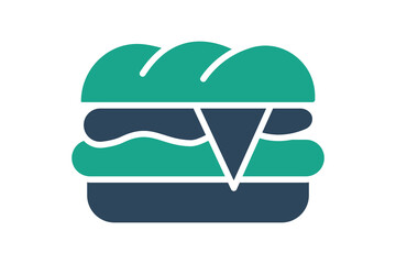 Sandwich icon. solid icon style. icon related to common and versatile food item. catering elements vector illustration