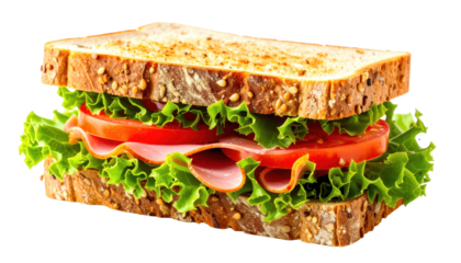 Delicious and healthy sandwich with fresh lettuce, a perfect meal for any time of day