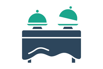 Buffet icon. solid icon style. icon related to service food arrangements. catering elements vector illustration